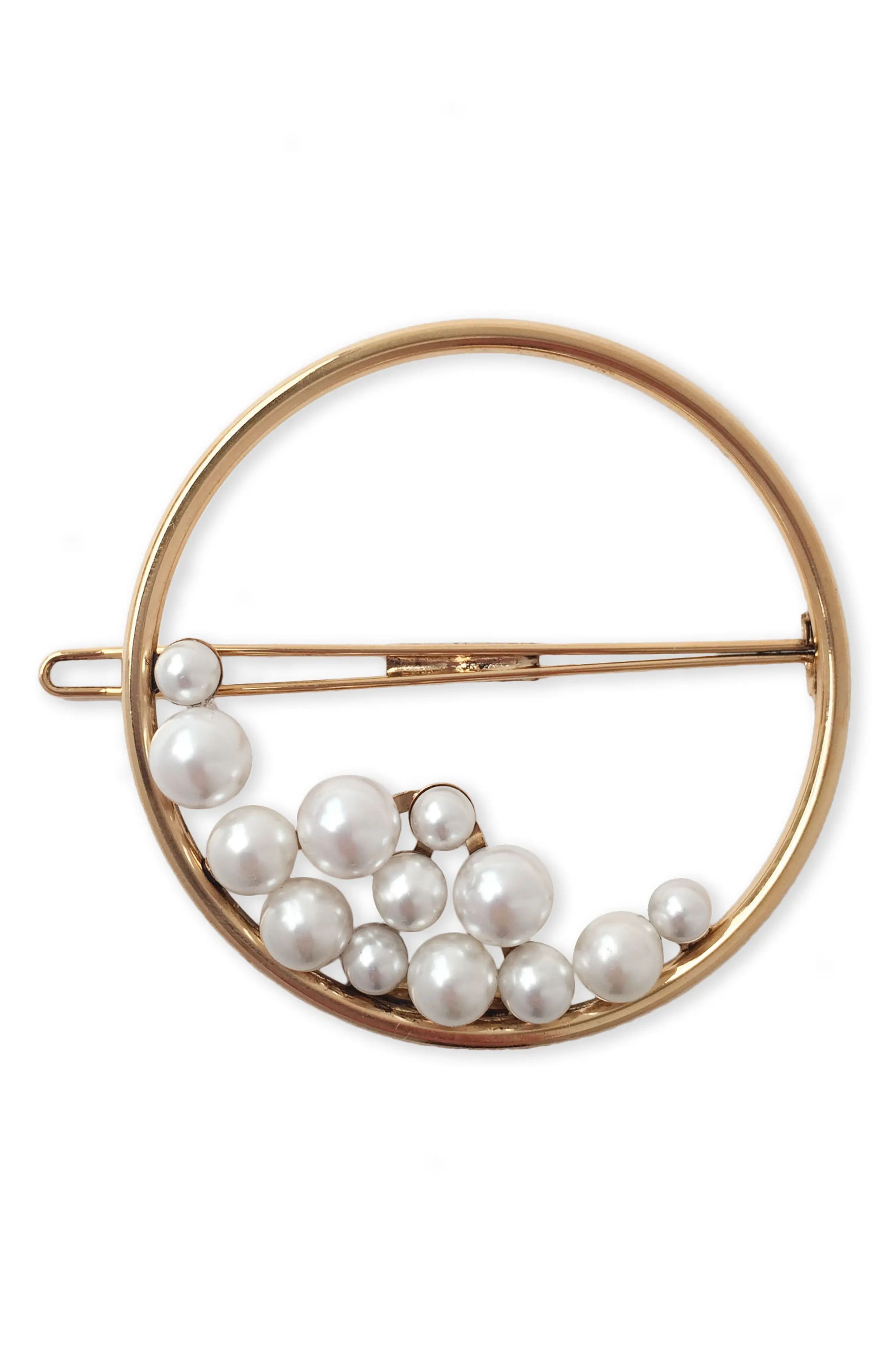 LELET NY Ocean Pearl Ring Barrette, Main, color, 14K GOLD | Nordstrom