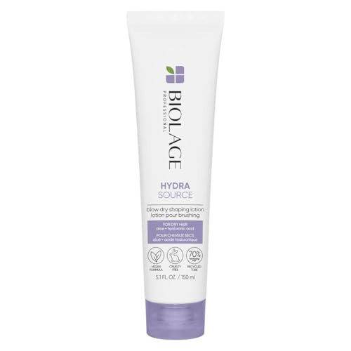 Biolage Hydra Source Blow Dry Shaping Lotion | Leave-In Heat Protectant | Nourishes, Hydrates & Provides Long-Lasting Style | With Aloe & Hyaluronic Acid | Vegan & Cruelty-Free | 5.1 fl. oz | Amazon (US)