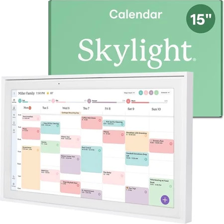 Skylight Calendar 15-inch Touchscreen Digital Calendar, All-in-One Family Organizer and Chore Chart, Wall Mount Included - White | Walmart (US)