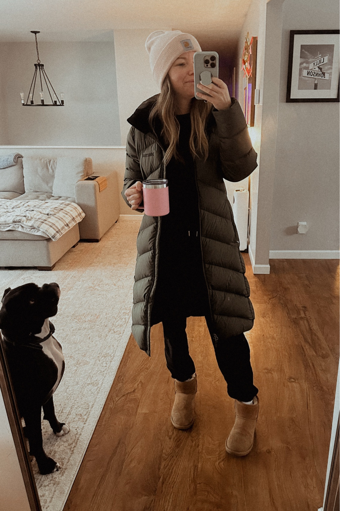 School drop off fit when it’s 10 degrees outside 🥶 My jacket is pricey and def an investment, but worth it if you live where it gets really cold. IMO.  (I took off the removable fur on the hood). 

#LTKU #LTKSeasonal #LTKFamily