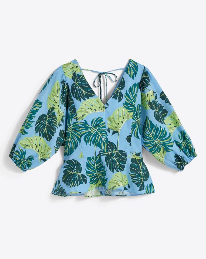 Puff Sleeve Top in Monstera Floral | Draper James (US)