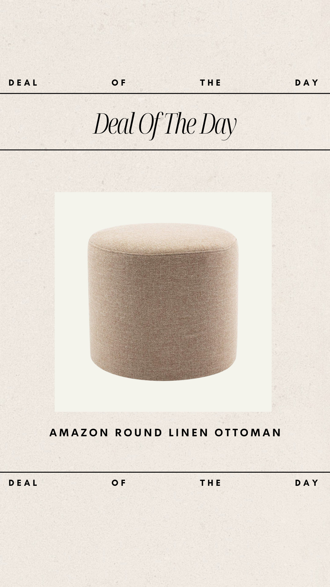 Deal of the Day - Amazon Round Linen Ottoman! | Amazon (US)