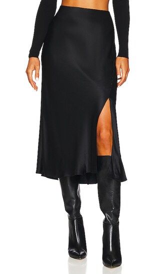 Maya Midi Skirt in Black | Revolve Clothing (Global)