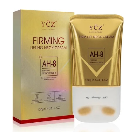 YCZ AH-8 Firming Neck Cream with Dual Roller Massager, Anti-Aging Moisturizer for Turkey Neck & Double Chin, V-Shape Lift & Tighten Formula, 4.23 fl.oz | Walmart (US)
