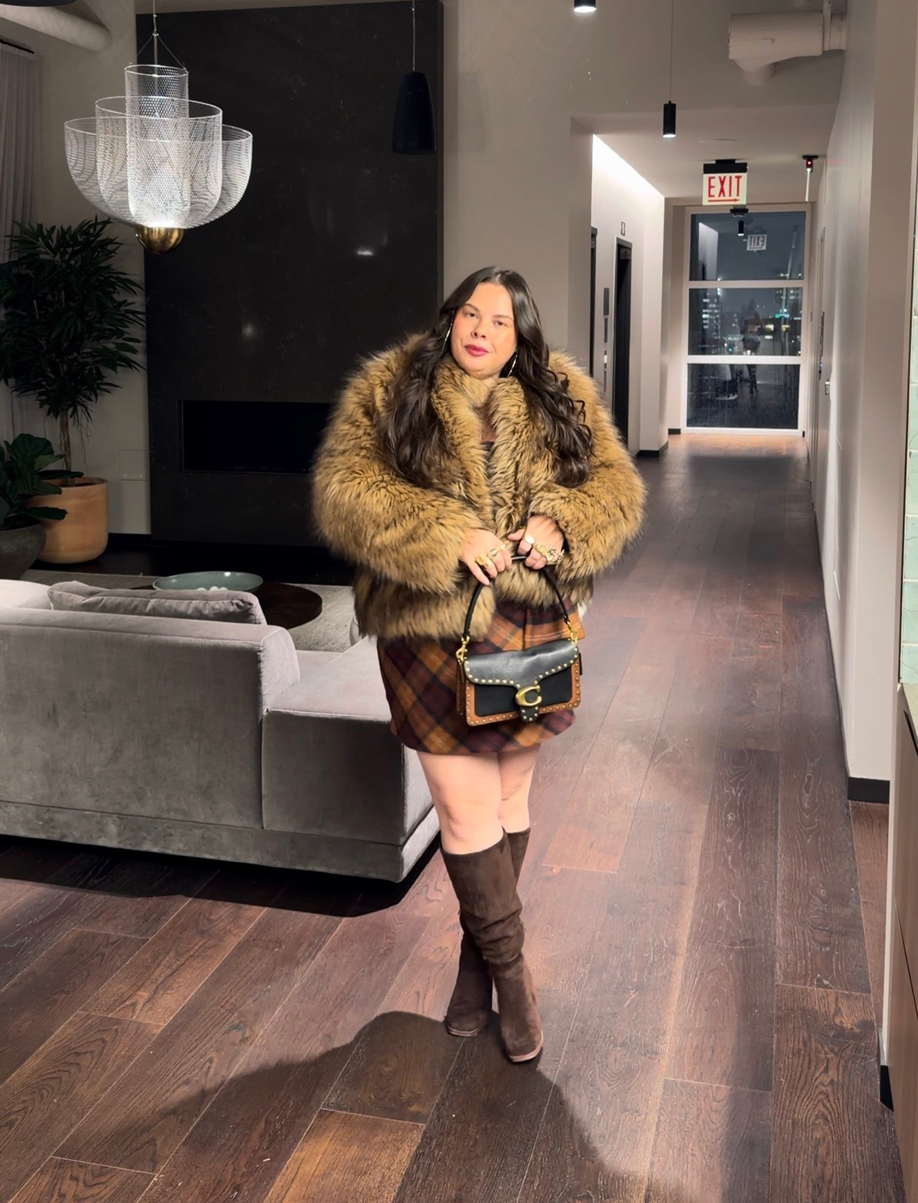 Recent plaid & faux fur fit 

The plaid set is on clearance 

The bag you can find on eBay & such since it’s older but I have linked similar 

#LTKPlusSize #LTKMidsize #LTKgrwm