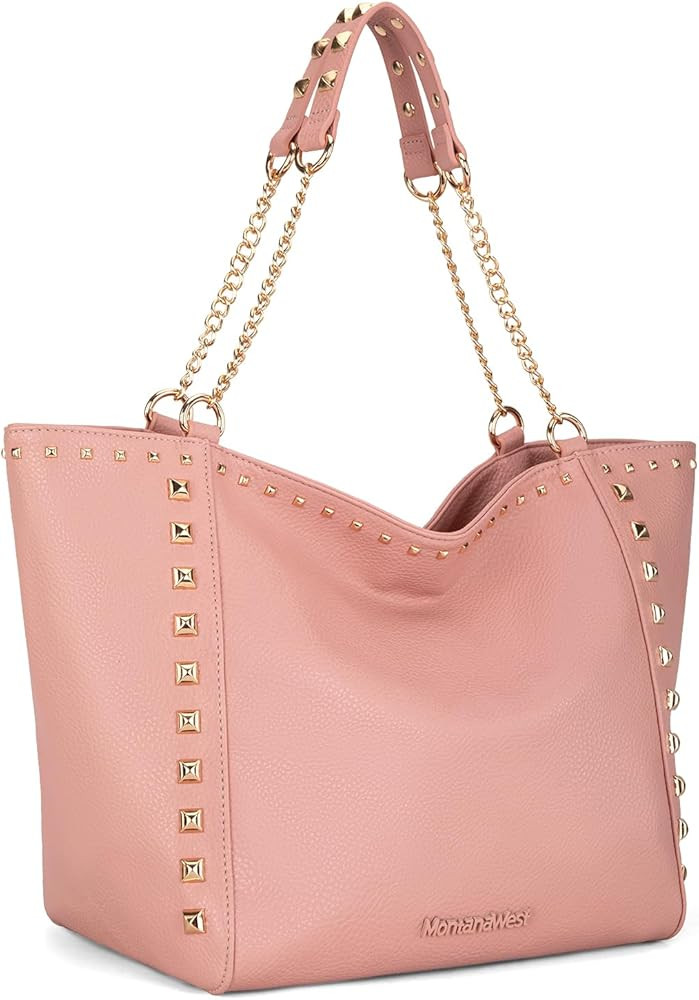 Montana West Large Tote Bag for Women Oversized Shoulder Purses with Chain Handbags | Amazon (US)