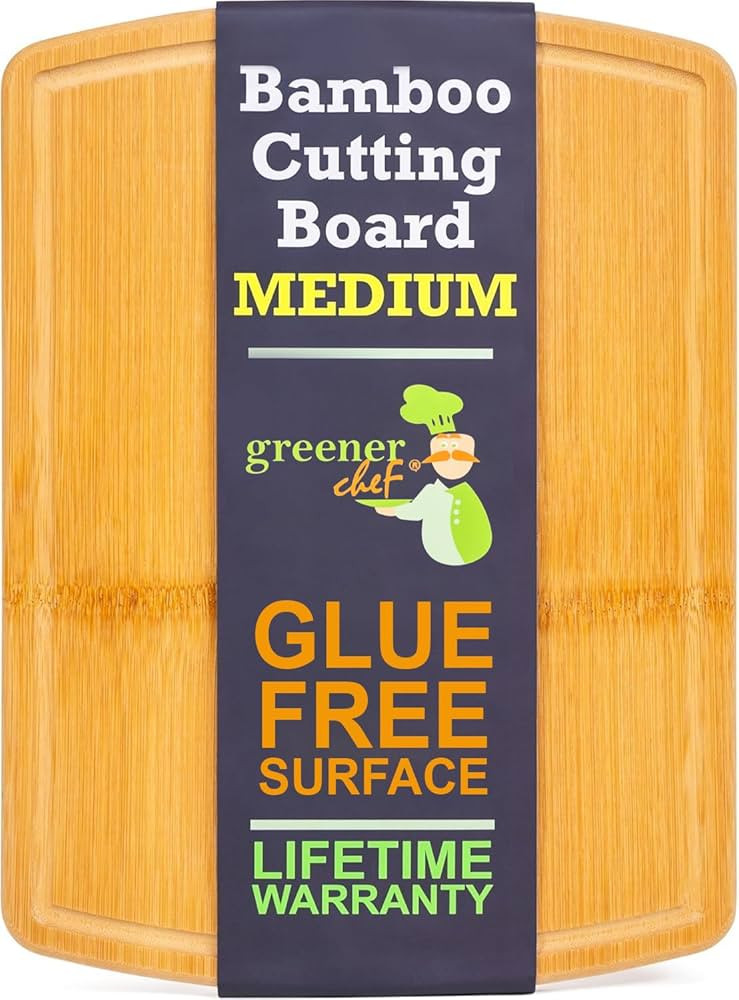Greener Chef Safest No Glue Medium Bamboo Cutting Board 15 Inch – Lifetime Replacements, Family... | Amazon (US)