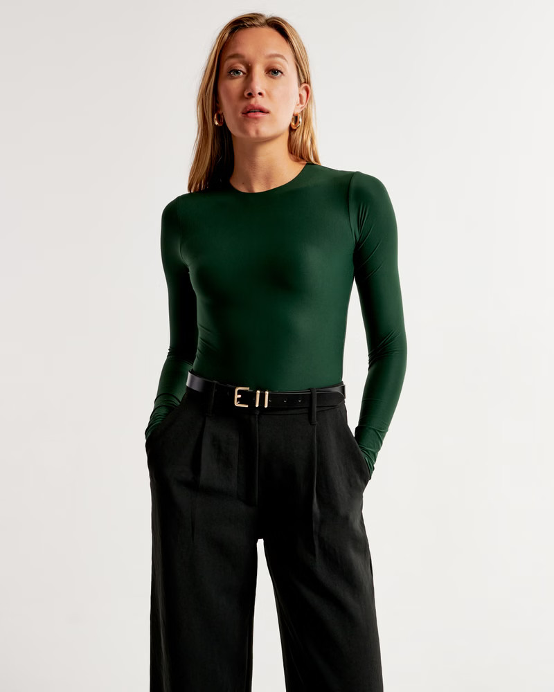 Soft Matte Seamless Long-Sleeve Crew Bodysuit | Abercrombie & Fitch (US)