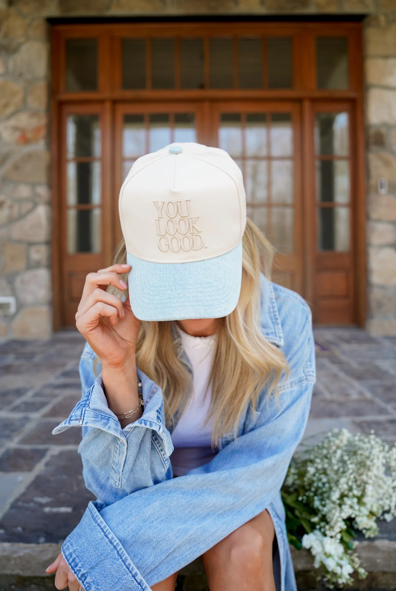You Look Good. - Denim Vintage Trucker Hat | KenzKustomz