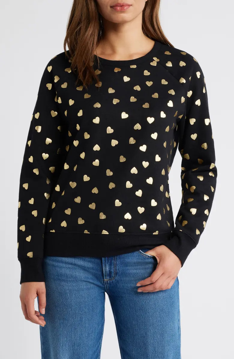Heart Foil Print Graphic Sweatshirt | Nordstrom