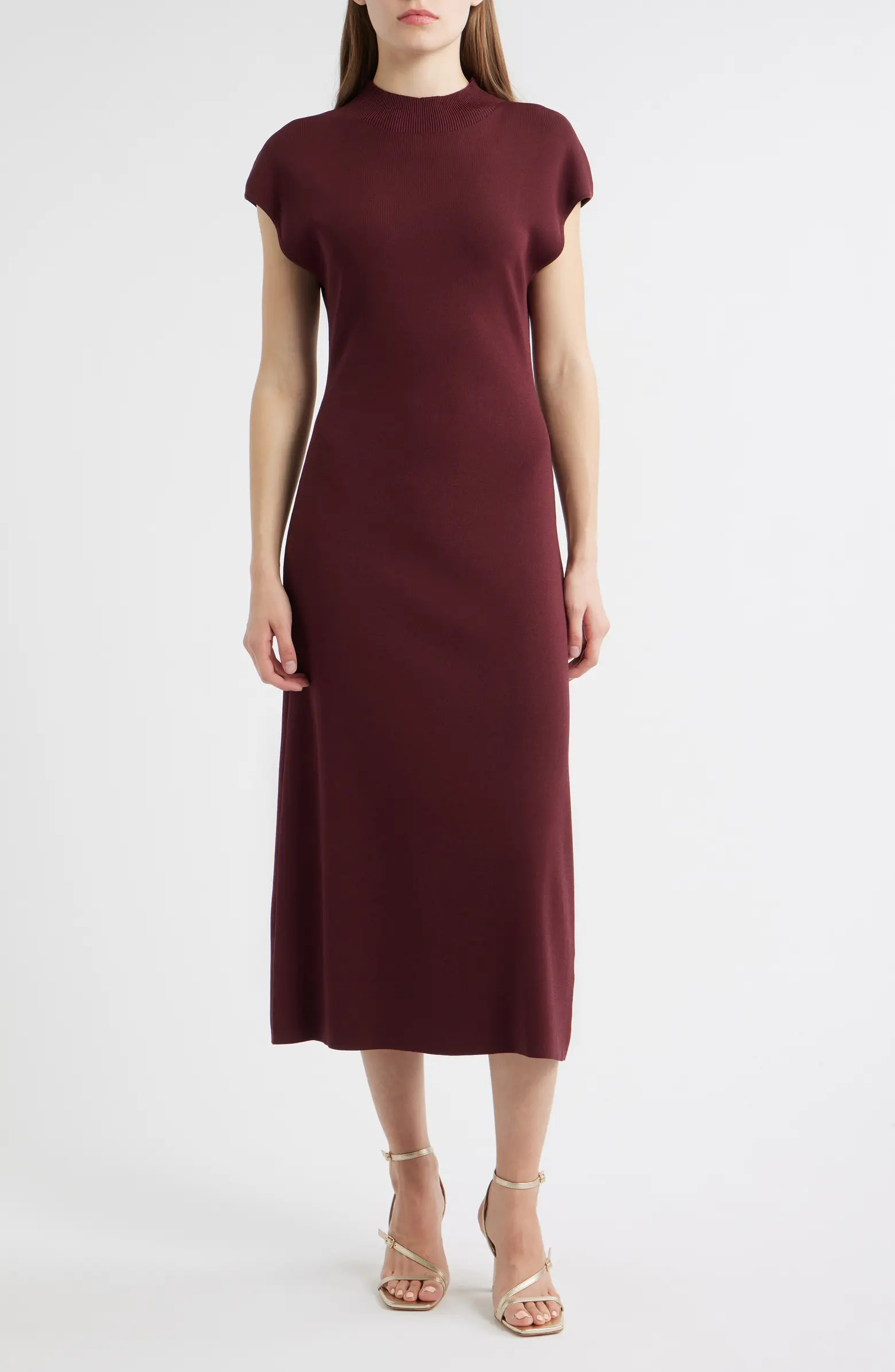 ZOE AND CLAIRE Mock Neck Short Sleeve Sweater Dress | Nordstrom | Nordstrom