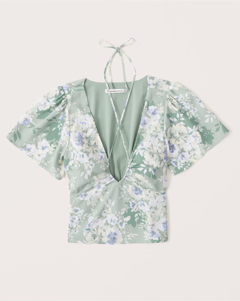 Keyhole Strappy Blouse | Abercrombie & Fitch (US)