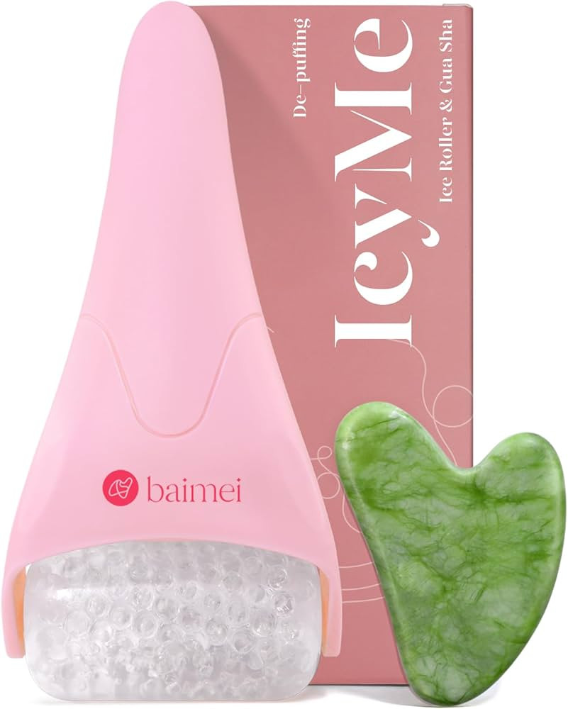 BAIMEI IcyMe Cryotherapy Ice Roller and Gua Sha Facial Tools Puffiness Redness Reducing Migraine ... | Amazon (US)