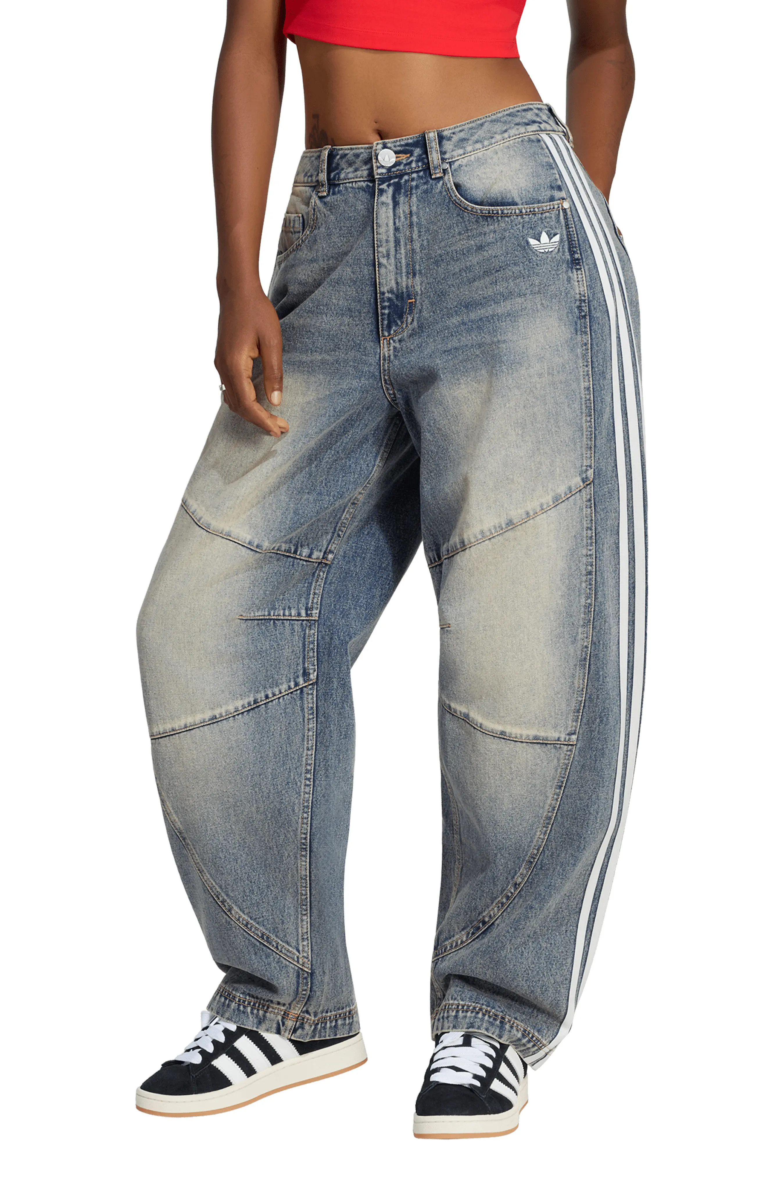 adidas Originals Barrel Leg Jeans (Women) | Nordstrom | Nordstrom