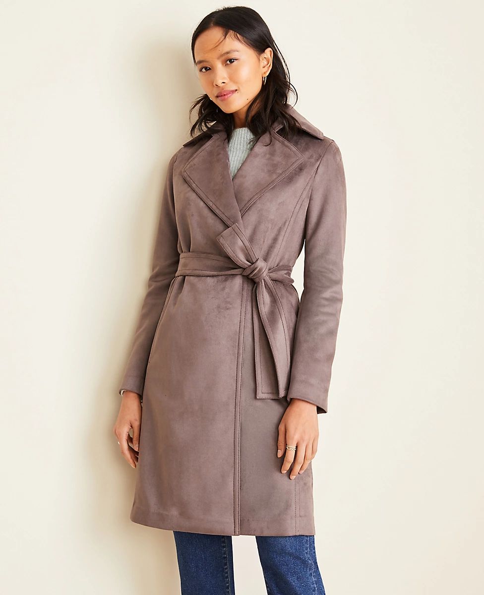 Faux Suede Trench Coat | Ann Taylor | Ann Taylor (US)