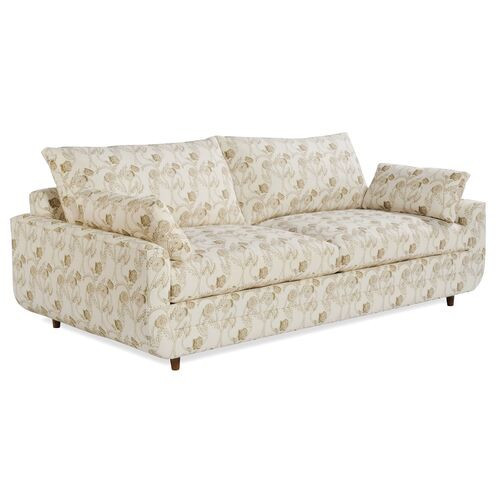 Lauren Liess - Architect Sofa - Neutral Floral | Couch, Settee - Beige - Comfortable, Durable | One Kings Lane