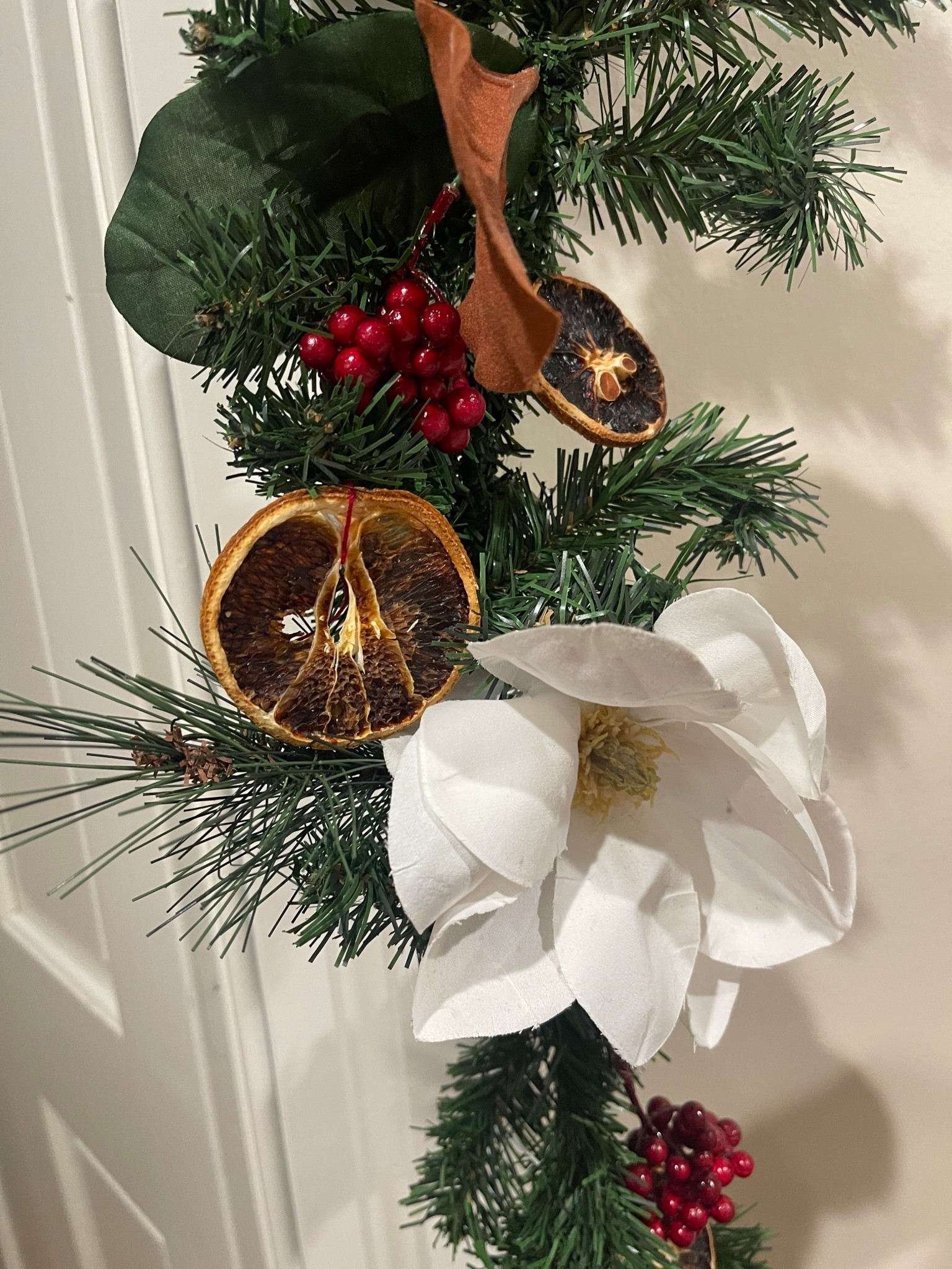 Magnolia & Dried Orange Christmas Garland 🍊🌿

Bringing a little Southern charm into Christmas décor with this magnolia-inspired garland! I layered in faux magnolia blooms, rich green leaves, dried orange slices, and pops of red berries for that old-fashioned, cozy, handmade look. The mix of textures feels so warm and natural — perfect for doorways, stair rails, mantles, or even around a kitchen window. Such an easy way to elevate inexpensive garland and make it look luxe and custom!

classic Christmas garland • magnolia Christmas décor • dried orange slices • Southern holiday style • natural Christmas accents • festive greenery • cozy holiday home • DIY-inspired décor

#LTKHome #LTKHoliday #LTKFindsUnder50