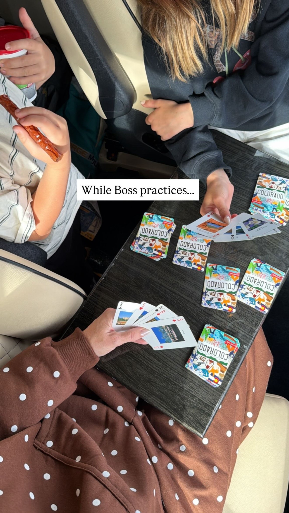 While Boss practices…..