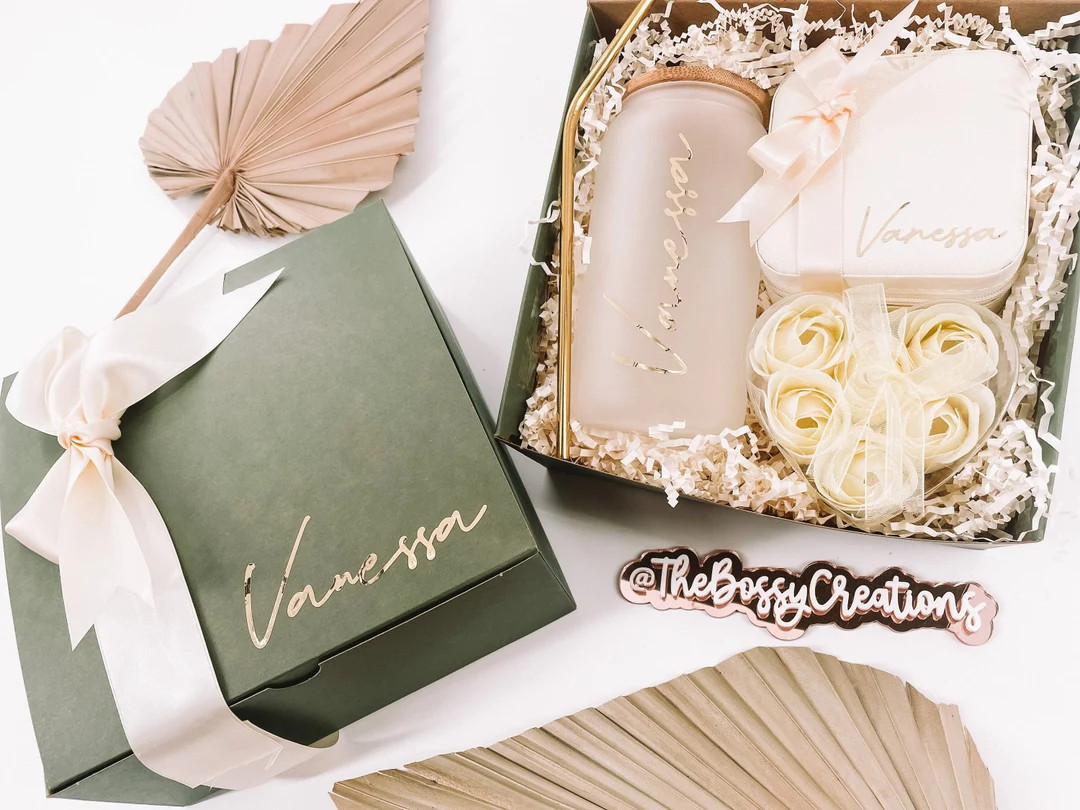 Sage Green Bridesmaid Proposal Gift Box Personalized Boho Wedding Party Favor Will You Be My Brid... | Etsy (US)