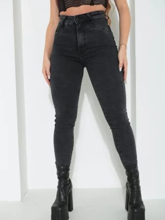 DALLEW JEANS Calça Jeans New Black Feminina Skinny Cintura Alta Premium | SHEIN