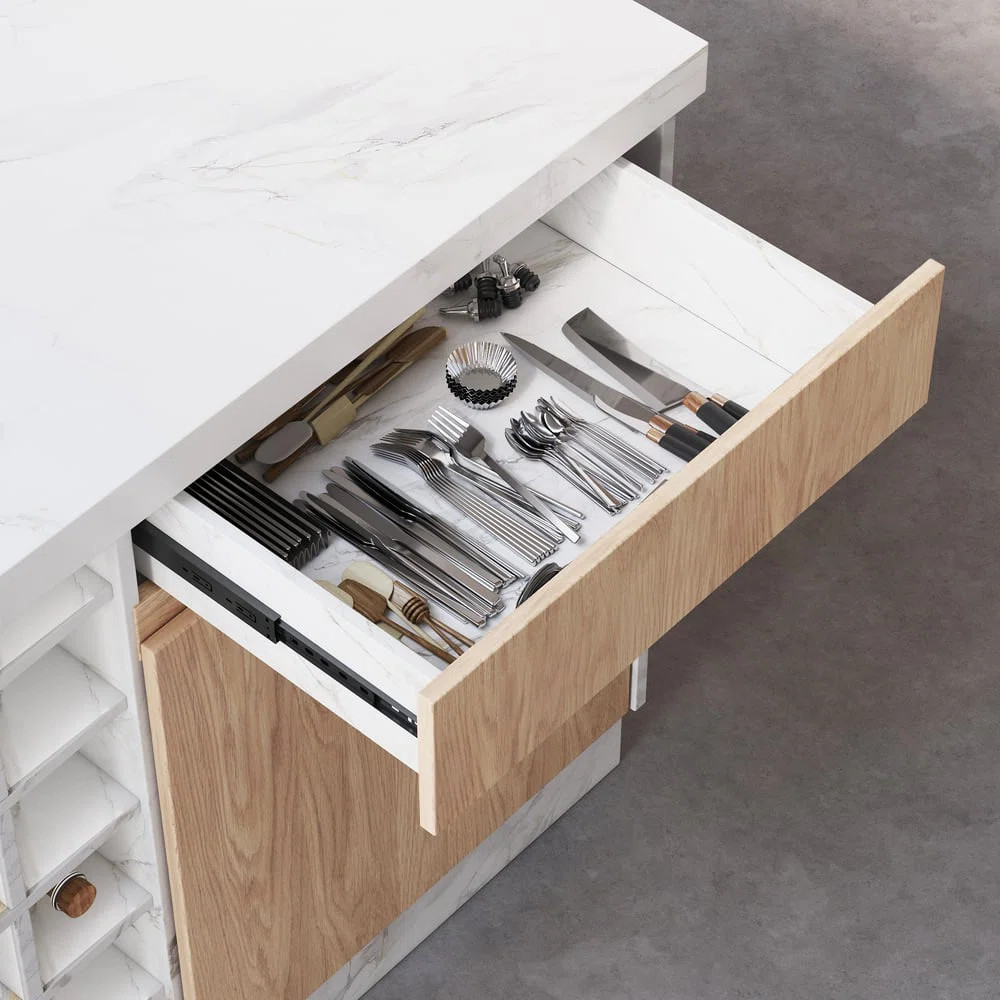 Fosenbauer Kitchen Island with Storage and Seating Space,Island Table with Wine Rack (Without Bar... | Wayfair North America