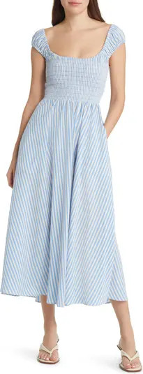 Vivian Stripe Smocked A-Line Dress | Nordstrom