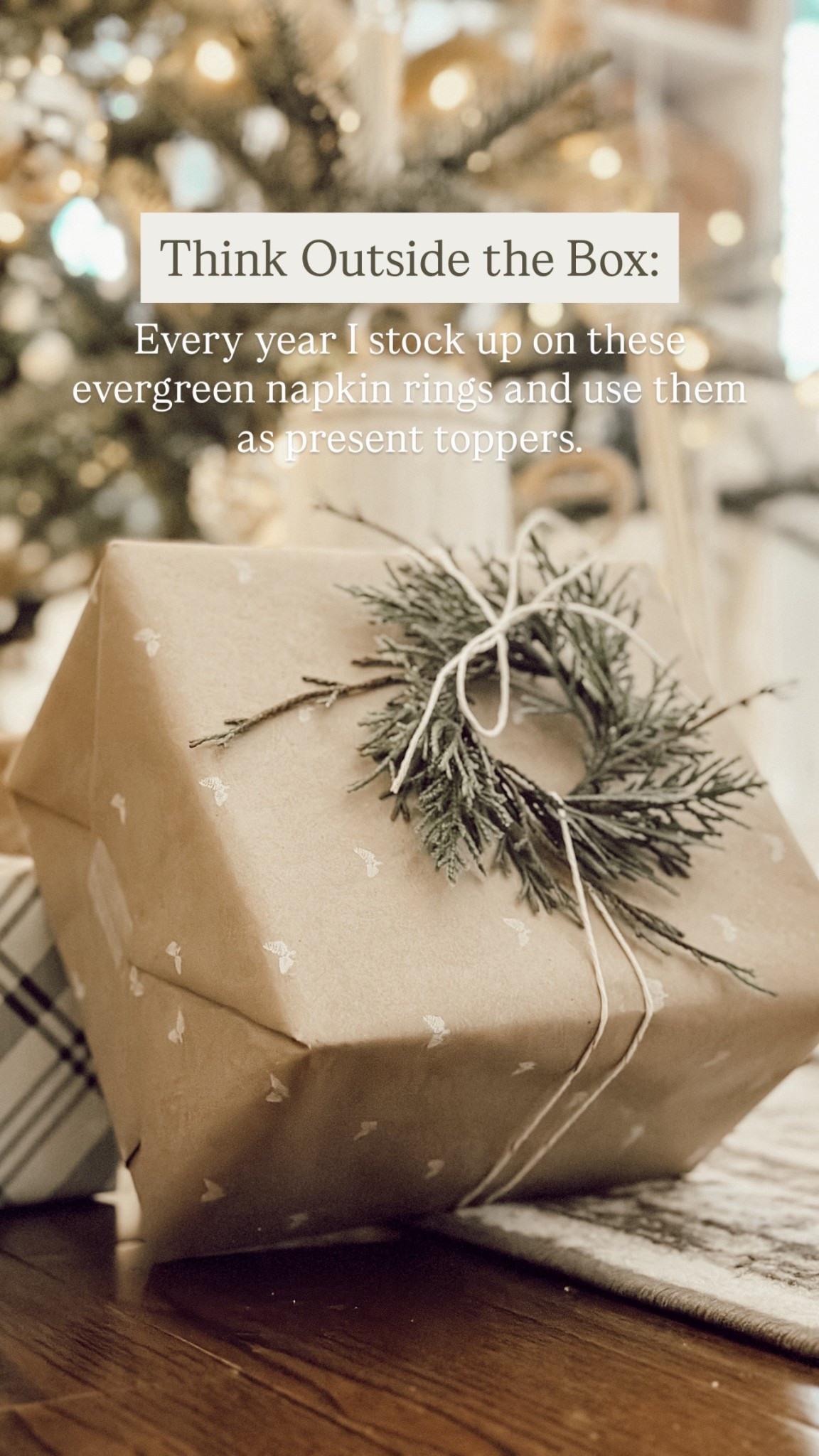 Remember to think outside the box: I love using napkin rings as present toppers.

#LTKHome #LTKFindsUnder50 #LTKSeasonal