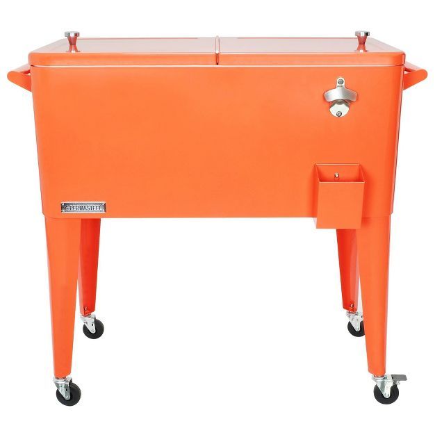 80qt Portable Rolling Patio Cooler - Orange - Permasteel | Target