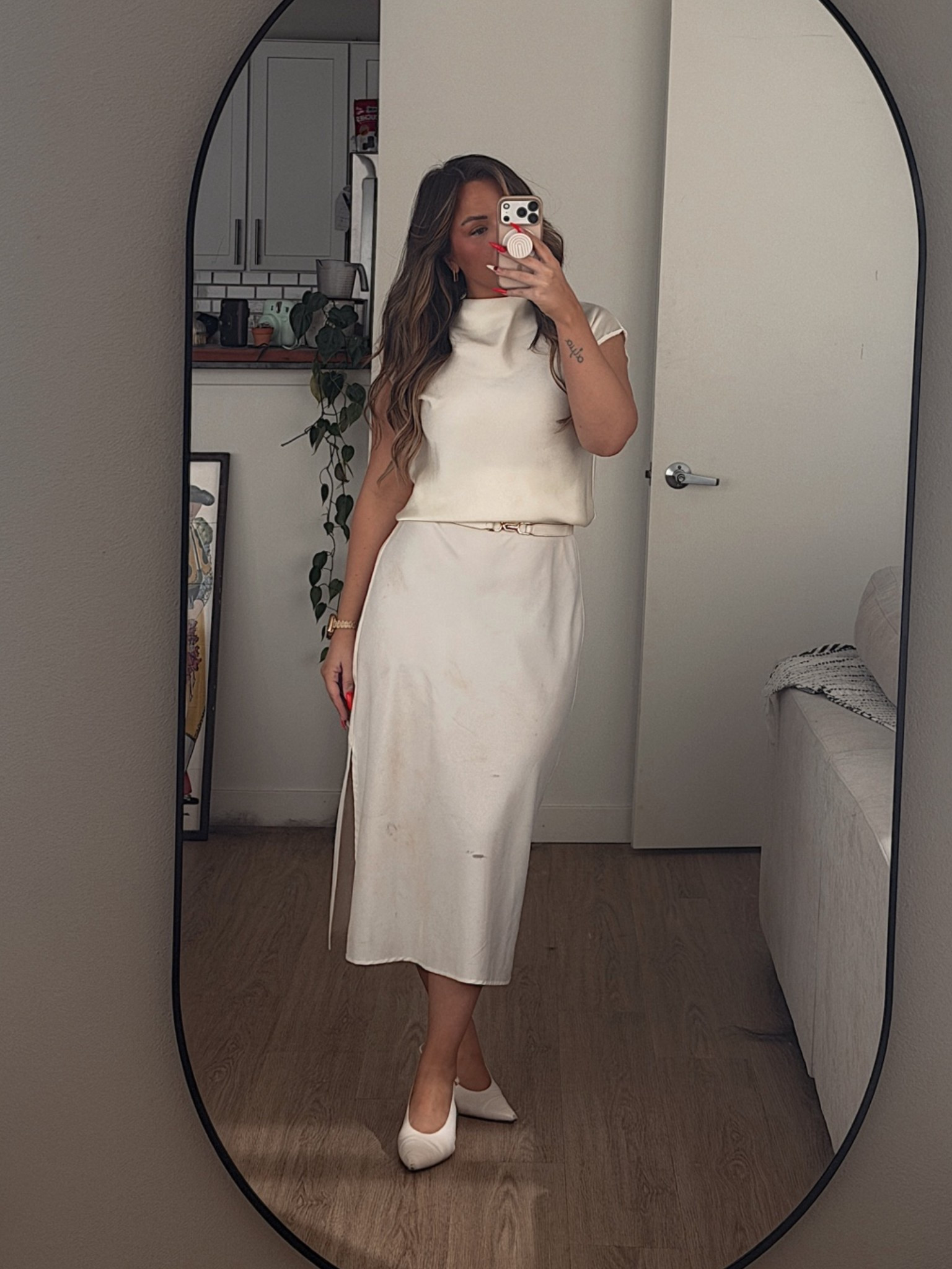 top - mango (direct link on shopmy)
skirt - target 
belt - amazon
heels - naturalizer

#LTKootd #LTKgrwm #LTKWorkwear