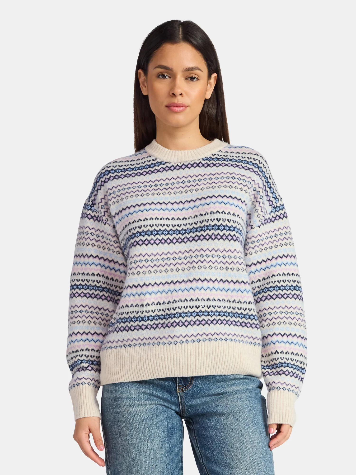 Time and Tru Women's Fair Isle Pullover Sweater, Midweight, Sizes XS-XXXL | Walmart (US)