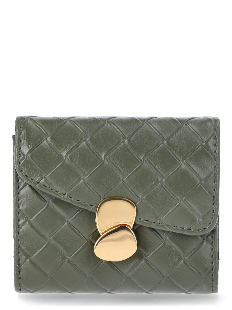 Time and Tru Women's Vera Double Sided Trifold Wallet, Olive | Walmart (US)