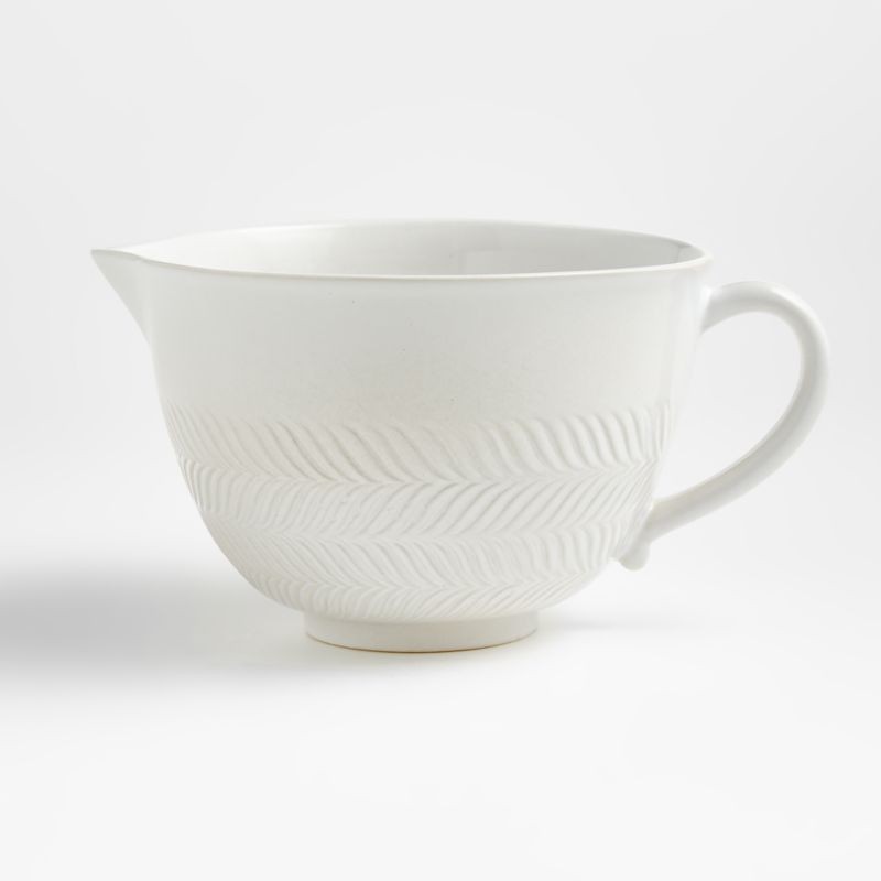 Fern Mid-Century Modern White Ceramic Batter Bowl + Reviews | Crate & Barrel | Crate & Barrel