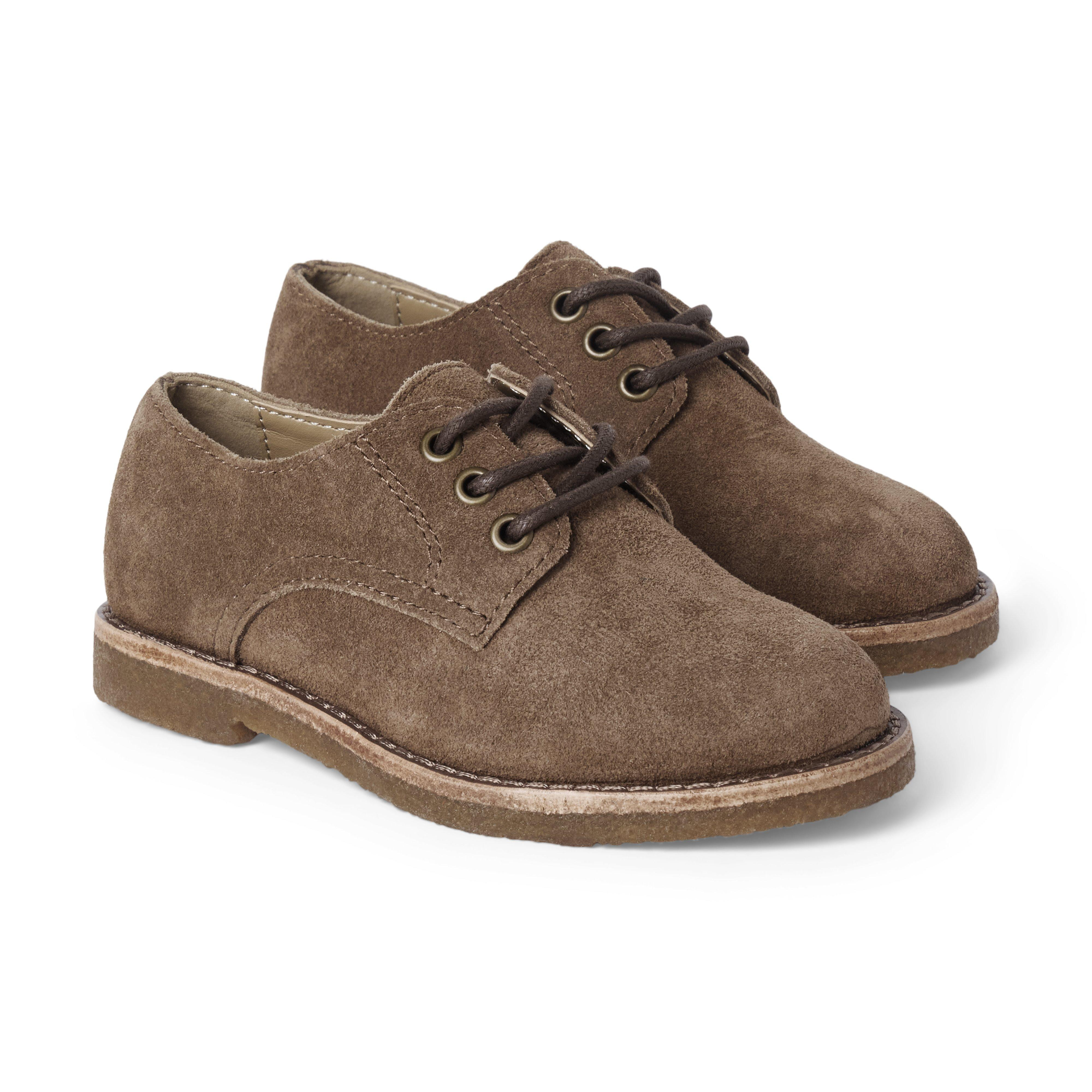 Janie and Jack | The Suede Derby Shoe - Brown / 4 | Janie and Jack