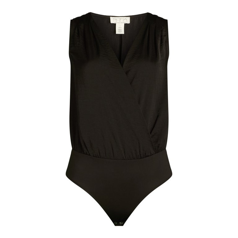 Sofia Jeans Women's Sleeveless Crossover Bodysuit, Sizes XS-XXXL - Walmart.com | Walmart (US)