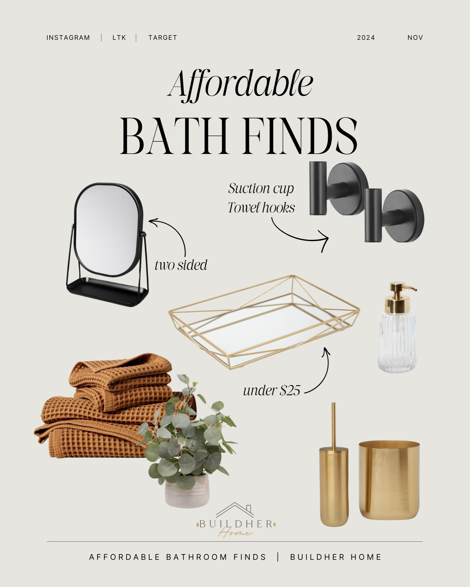 Affordable finds to update your bathroom 

#LTKHome #LTKFindsUnder100 #LTKGiftGuide