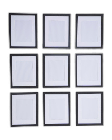 9pc Matte Finish Wooden Frame Portrait Gallery Wall Set | TJ Maxx