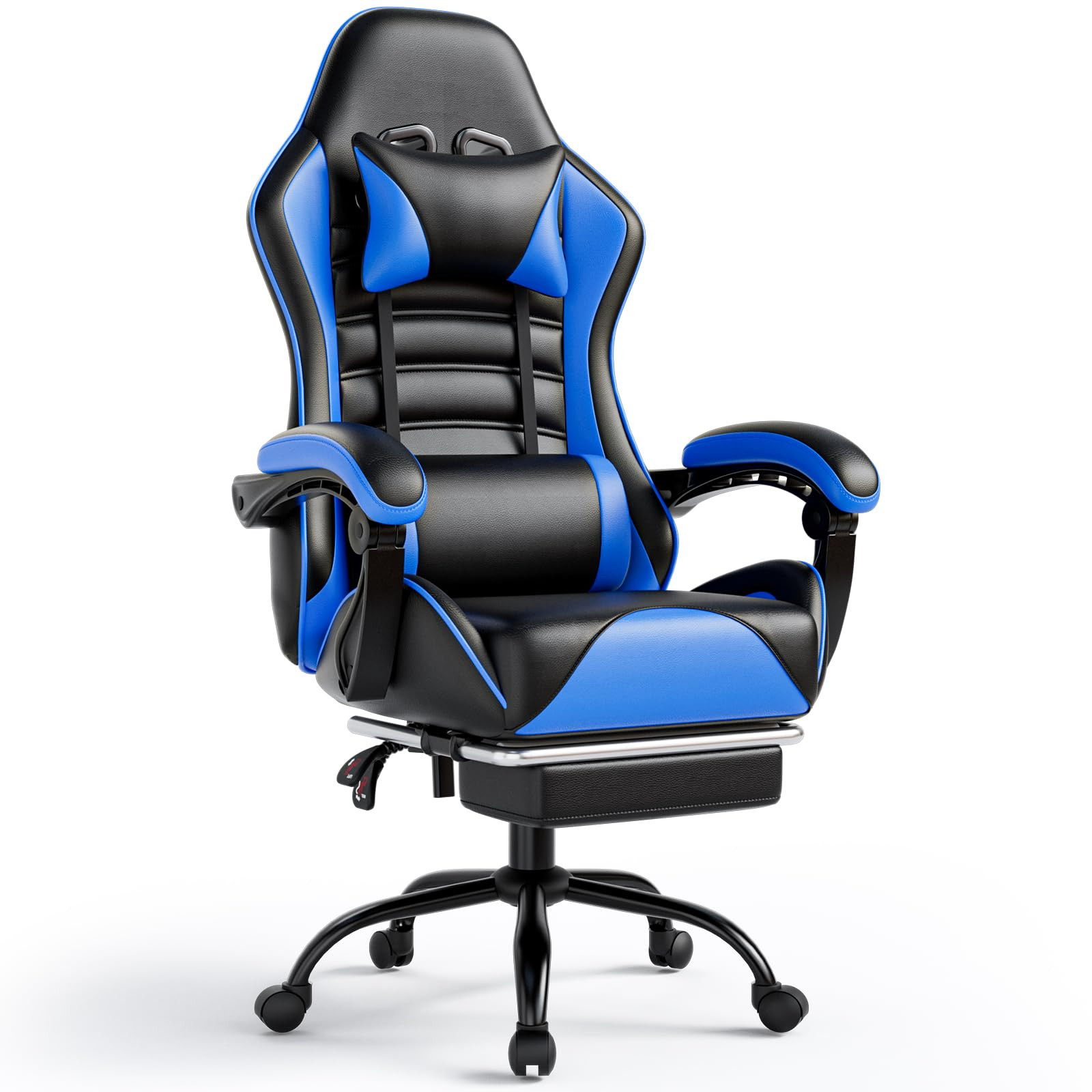 Ergonomic Gaming Chair with Footrest, PU Leather Video Game Chairs for Adults, Reclining Gamer Ch... | Amazon (US)