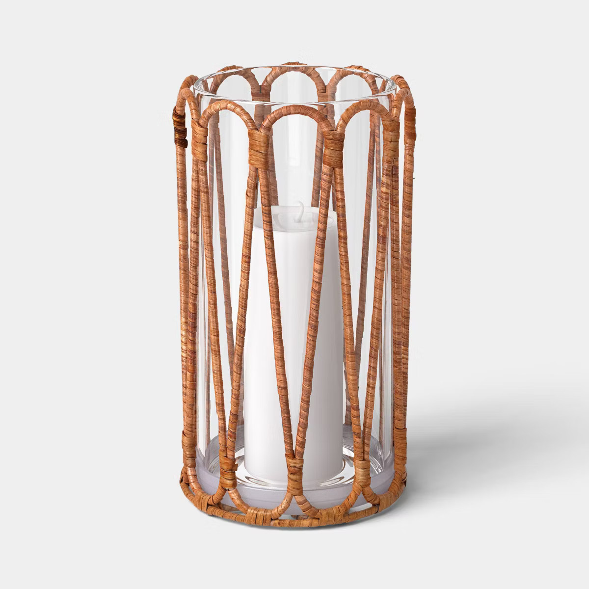Short Rattan Wrapped Hurricane Candle Holder - Threshold\u2122 | Target
