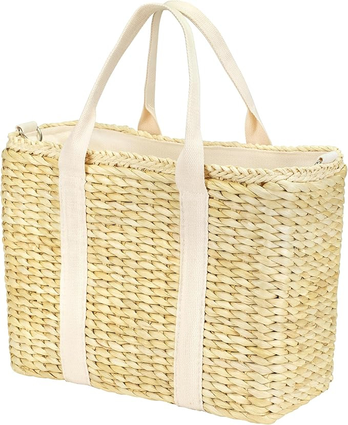 Insulated Beach Cooler Bag, Leak Proof, Premium Quality Corn Husk, Beach Bag, Pool Bag, Tote Bag,... | Amazon (US)