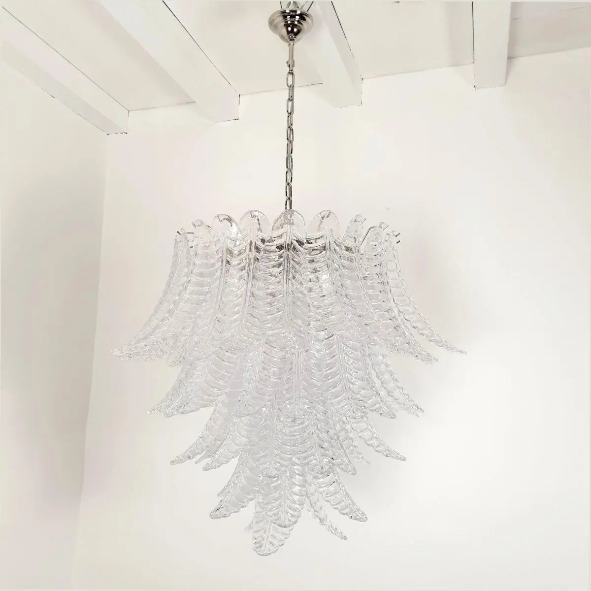 Mid Century Modern Murano Glass Chandelier, Italy 1970s | Chairish
