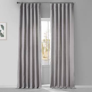 Earl Grey Linen Rod Pocket Room Darkening Curtain - 50 in. W x 96 in. L (1 Panel) | The Home Depot