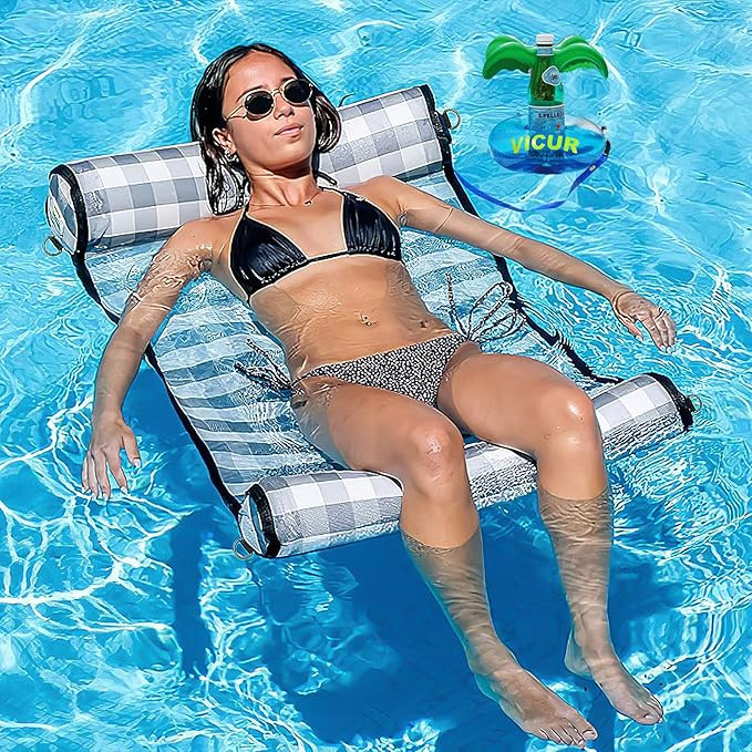 VICUR Premium Inflatable Pool Float, Pool Toys, Multi-Purpose Pool Hammock (Saddle, Lounge Chair,... | Amazon (US)
