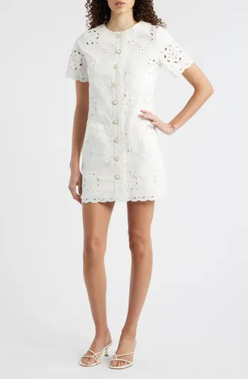 Punch Out Cotton Eyelet Shift Minidress | Nordstrom