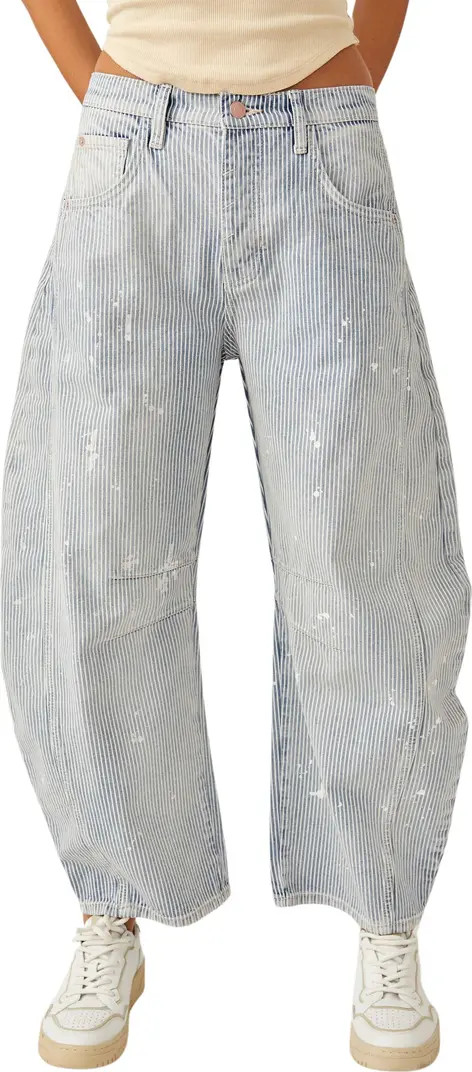 Free People Good Luck Paint Splatter Stripe Jeans | Nordstrom | Nordstrom