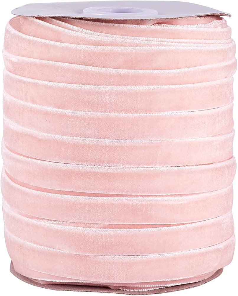 Pandahall 50 Yards Velvet Ribbon 3/8Inch Wide Single Face Velvet Ribbon Roll with Spool for Gift ... | Amazon (US)