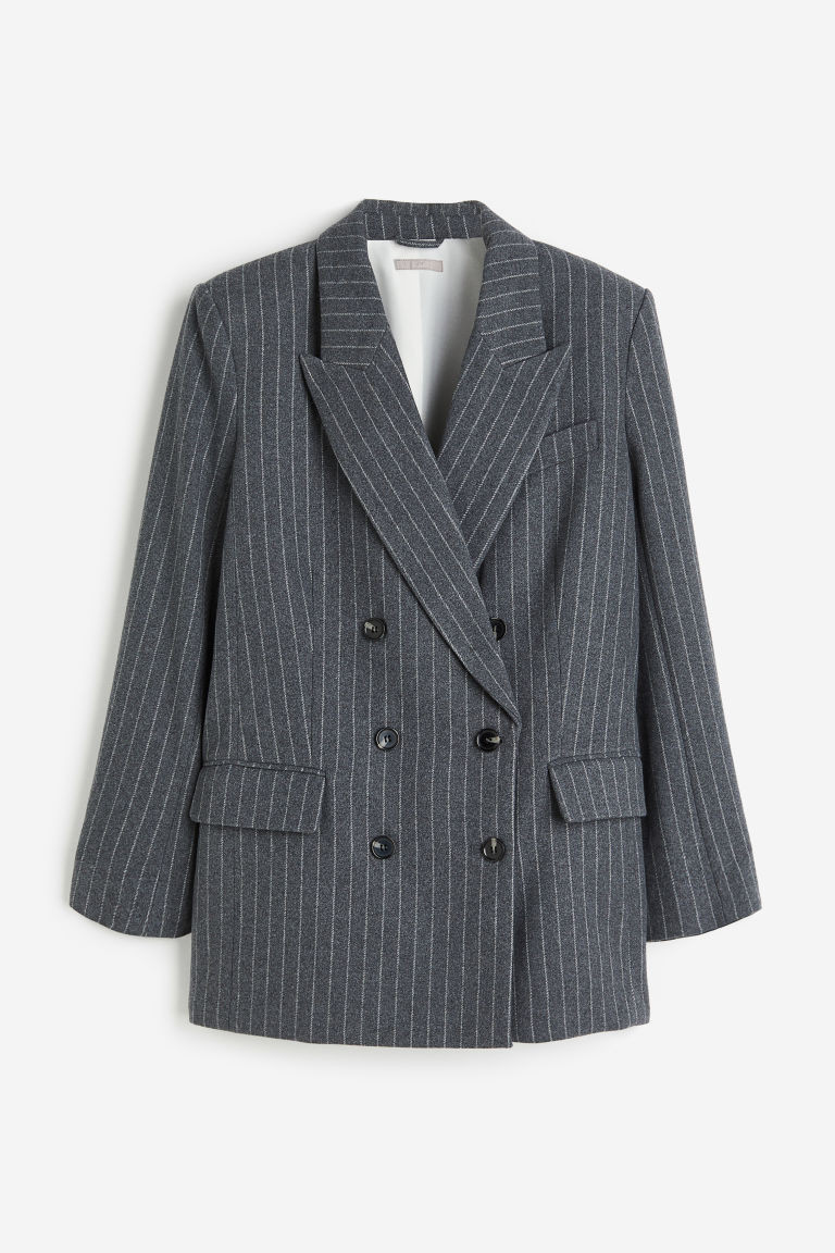 H & M - Blazer oversize à fermeture croisée - Gris | H&M (FR, IT, ES, PT, BE)