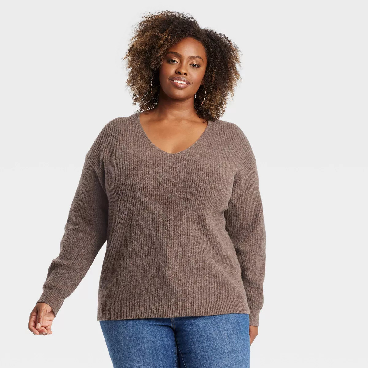 Women's Cozy Knit V-Neck Pullover Sweater - Ava & Viv™ | Target