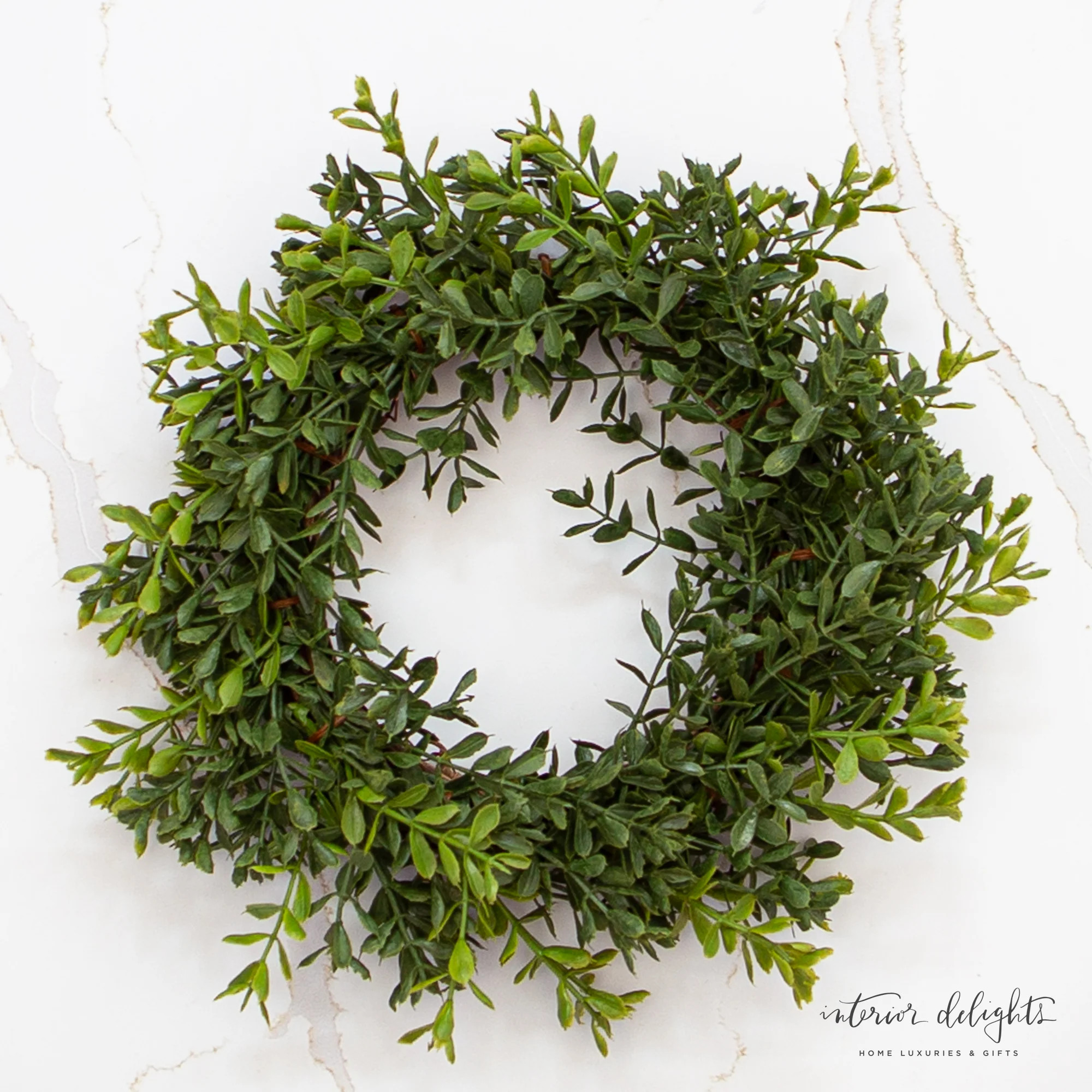 New England Boxwood Candle Ring- 10in | Interior Delights