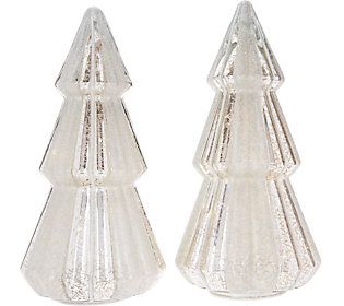 S/2 12" Illuminated Trees w/ Timersby Valerie | QVC