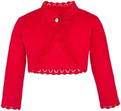 Lilax Little Girls' Knit Long Sleeve Button Closure Bolero Cardigan Shrug | Amazon (US)